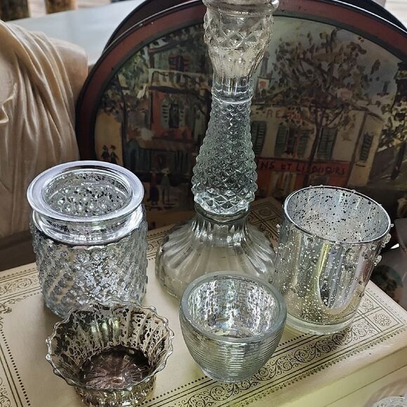 Pottery Barn Candlestick Included In Set Of 5 Heights/Textures #4D Holiday Glow - Picture 1 of 8